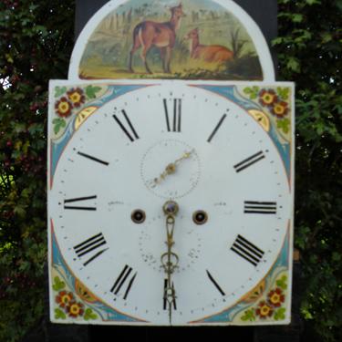 English Victorian Antique Mahogany and Oak Small Longcase Clock 