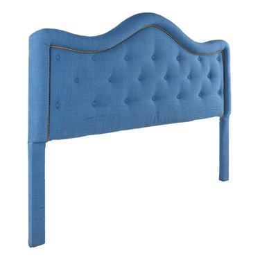 Upholstered Tufted Blue Headboard 