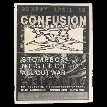 Vintage Confusion &quot;Brooklyn's Most Brutal&quot; Neglect All Out War Flyer