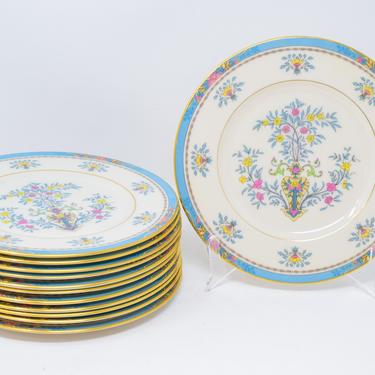 Set of 13 Blue Tree Pattern Salad Plates by Lennox 
