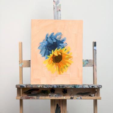 CANVAS wall art . Sunflower, Moonflower . ready to hang . gallery stretched . giclee art print 