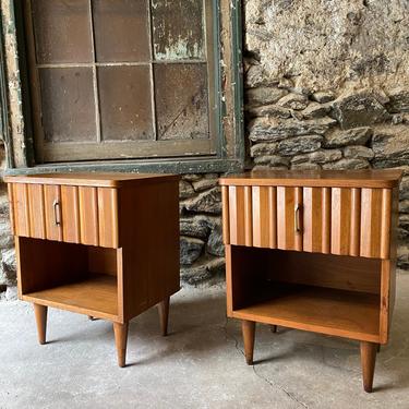 Mid century nightstand Lane nightstands a pair mid century modern end table 