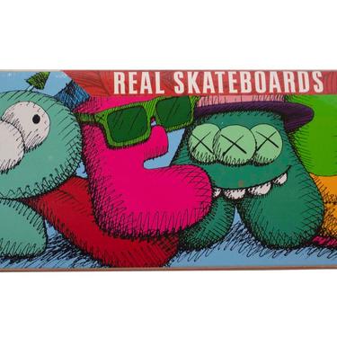 Contemporary Street Art KAWS x Real New Skateboard Deck 500 Limited 