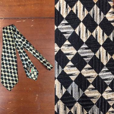 Vintage 1930’s, Horkshire, Checkerboard Necktie, Vintage Deco, No Liner, Swing Tie, 1930’s tie, 1940’s tie, Vintage Clothing 