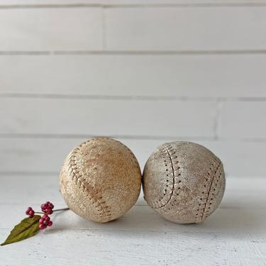 Vintage Pair Of Old, Worn Baseballs, Sold Individually // Baseball Display, Collector // Baseball Photo Prop // Baseball Lover, Gift 