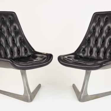 Chromcraft Sculpta Mid Century Star Trek Chairs - Pair - mcm 