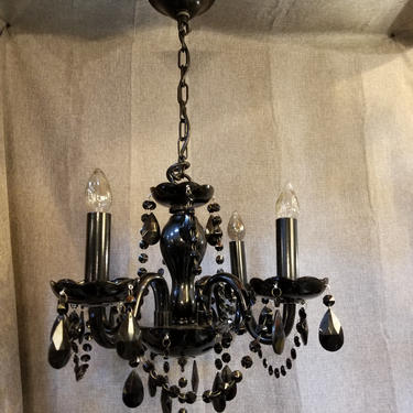 Black Glass Chandelier (Painted) 18 x 30