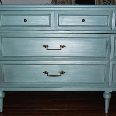 Sold Tiffany Blue Dresser Bureau Chest Changing Table By