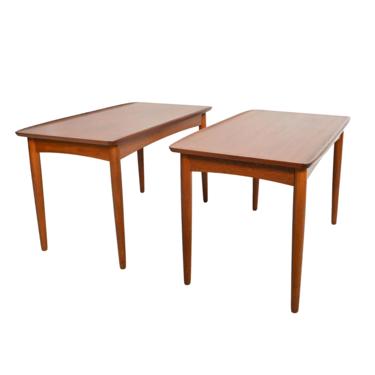 Teak Side Tables Mobelintarsia Pair of Tables Danish Modern 