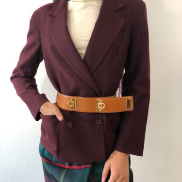 Vintage Dior Burgundy Wool Blazer Jacket 