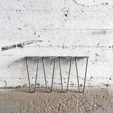 Set of 4 (4'' to 20'') Raw Steel Hairpin Legs | 4'' 6'' 8'' 10'' 12'' 14'' 16'' 18'' 20'' | Bench Table Metal Steel Legs Made in Montreal 