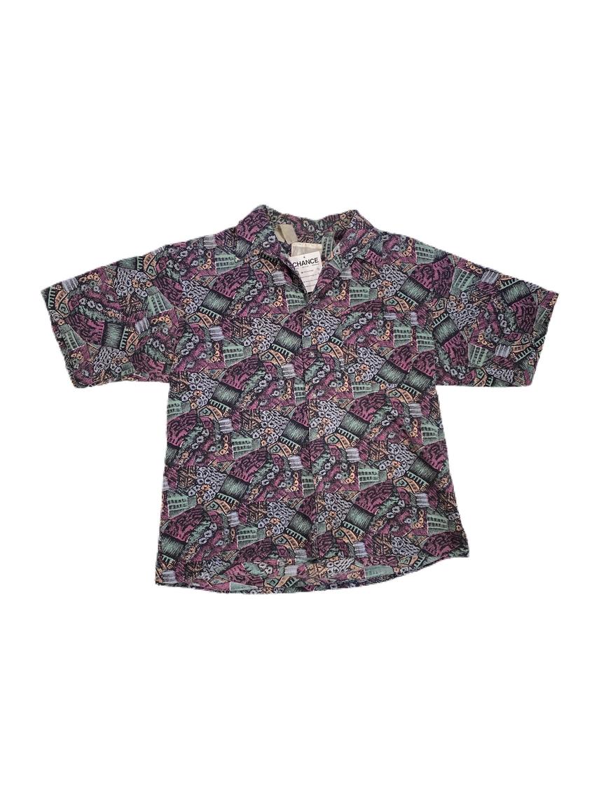 (L) 80s Purple/Blue Casual Buttonup Shirt 040221 | Chance Vintage ...
