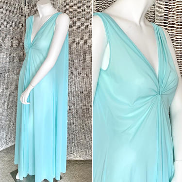 Vintage Night Gown, Grecian, Draped, Train Effect, Empire, Deep-V, Lucie Ann Beverly Hills 