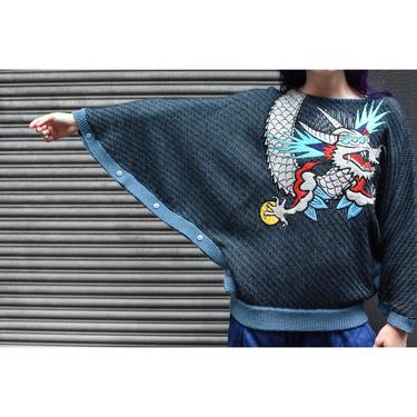 1980’s | Kansai Yamamoto | Dolman Sleeve Dragon Sweater 