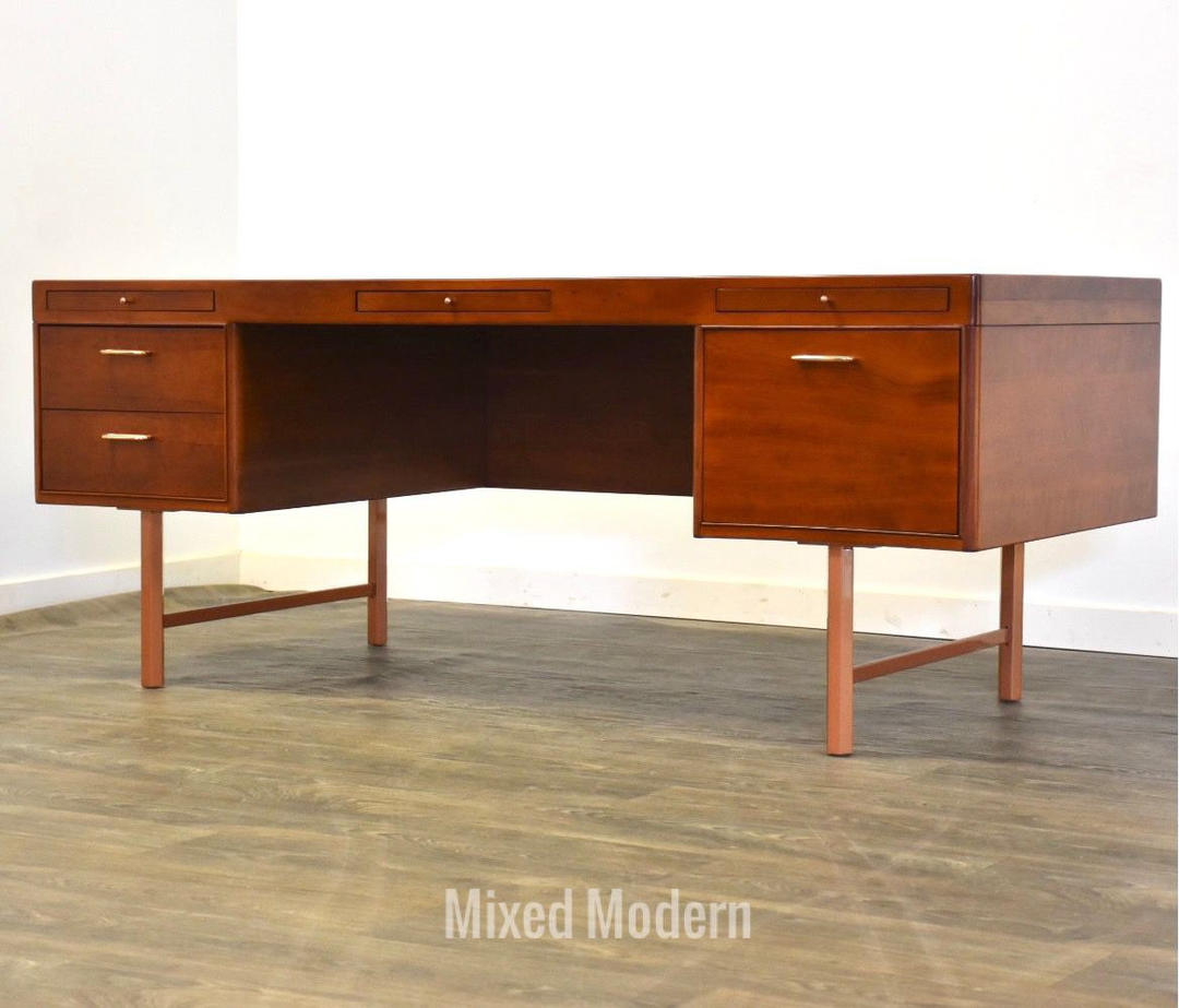 Directional Custom Collection Cherry & Copper Executive Desk Mixed
