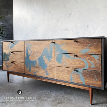 New Hand-Crafted Walnut Credenza / Drawer Combination 