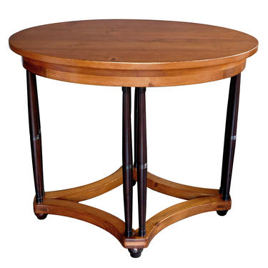 English Pine Oval Center/Side Table Raised on Columnar Supports