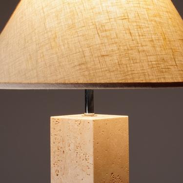George Kovacs Travertine Column Table Lamp 