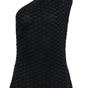 Missoni - Black Glitter Textured Knit One-Shoulder Top Sz 10