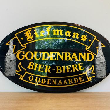 Vintage Lindemans Goudenband Beer Sign Otten Sign Brussels Belgium 