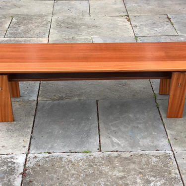 Modern Solid Wood Bench - Midcentury Design, Floating Top 