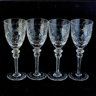 4 Vintage Rogaska Gallia 7 3/4 Wine Glasses 