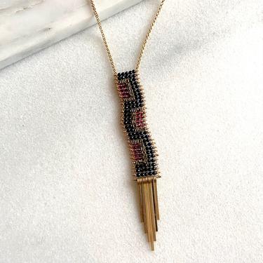 Garnet and Spinel Pattern Necklace