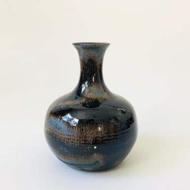 Vintage Moody Blue Pottery Vase 
