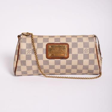 Vintage Louis Vuitton Damier Azur Mini Eva Pochette with Chain Strap Checkered Mini Bag Wristlet LV Monogram 