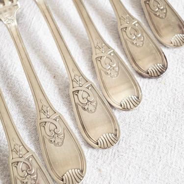 matching set of 12 antique french silver flatware