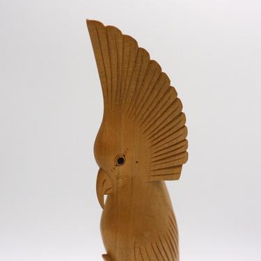 vintage carved wood cockatoo 