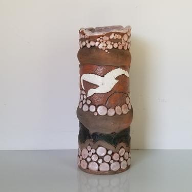 Mid-Century Hand Thrown Studio Pottery - Coil Vase 