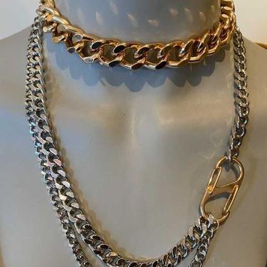 Gold/Silver Long Triple strand necklace