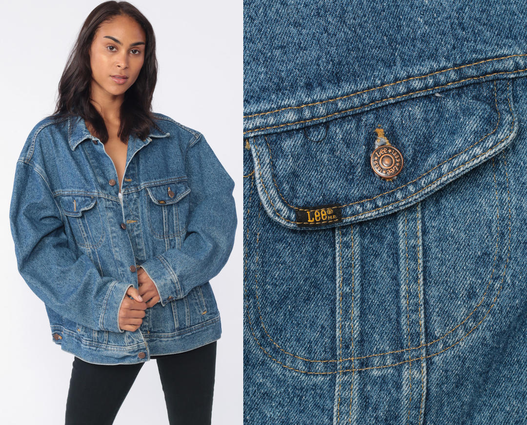 80s style denim jacket best sale