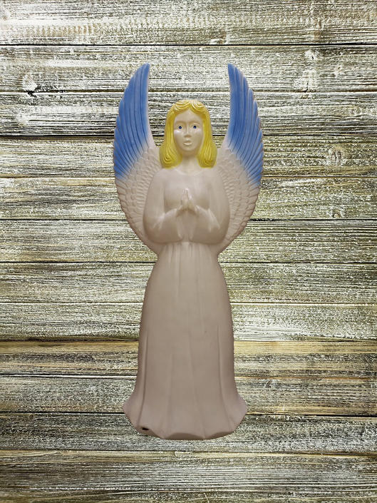 Vintage Angel Blow Mold Blue Tipped Angel Wings Blow Mold Retro