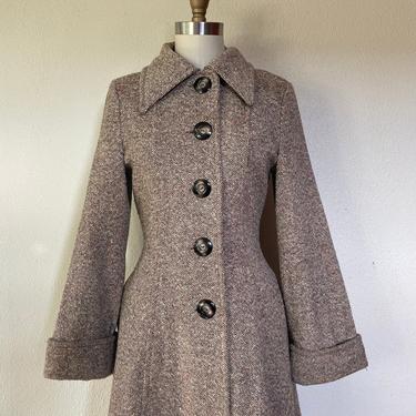 1970s tweed princess coat 