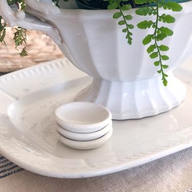 Antique White Ironstone Butter Pats -sold individually 