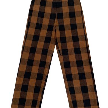 Silk Fly Front Pants Copper Plaid