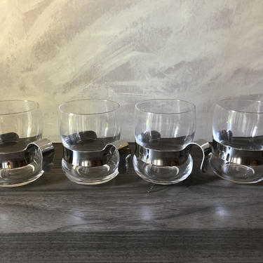 Set of 4 Iittala Paula Vintage drinking glasses, Jorma Vennola Ahlström,  Made in Finland, 1970s Arabia Finland 
