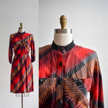 1980s Abstract Drip Dress 