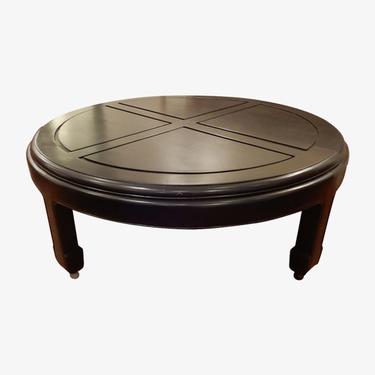 Ebonized Custom Solid Wood Low Coffee Table 1970s