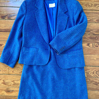 Volup 1970s Pendleton Blue and Purple Wool Suit 