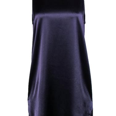 Jenni Kayne - Navy Satin Sleeveless Shift Dress Sz M