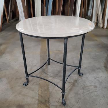 Side Table with Marble Top and Dolphin Feet