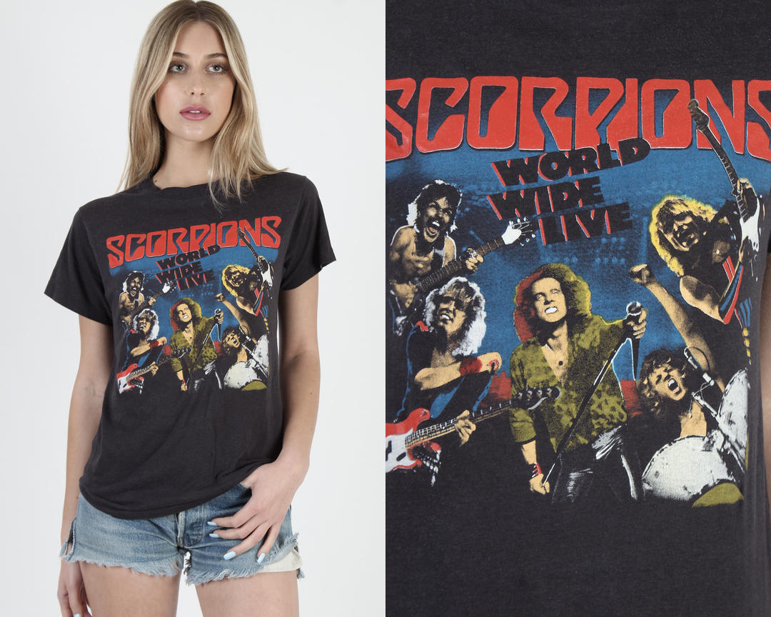 Scorpions T Shirt Vintage 80s 1985 sale World