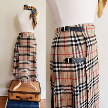 BURBERRY LONDON Vintage + Nova Check Midi Skirt Burberry's