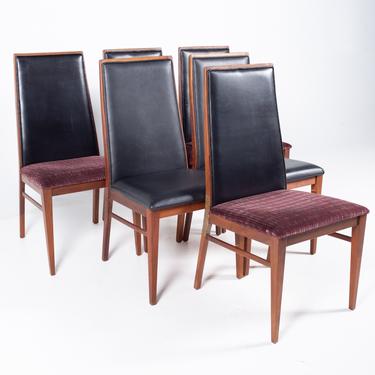Dillingham Mid Century Highback Walnut Dining Chair - Set of 6 - mcm 