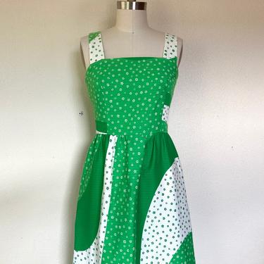 1960s Green floral Malia cotton sun dress 