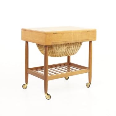 Vitzé Mid Century Teak Sewing Table with Basket - mcm 