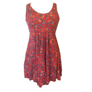 90s baby doll dresses 90s Style Ruffled Square Neck Lined Floral Print Babydoll Dress XL main image 1